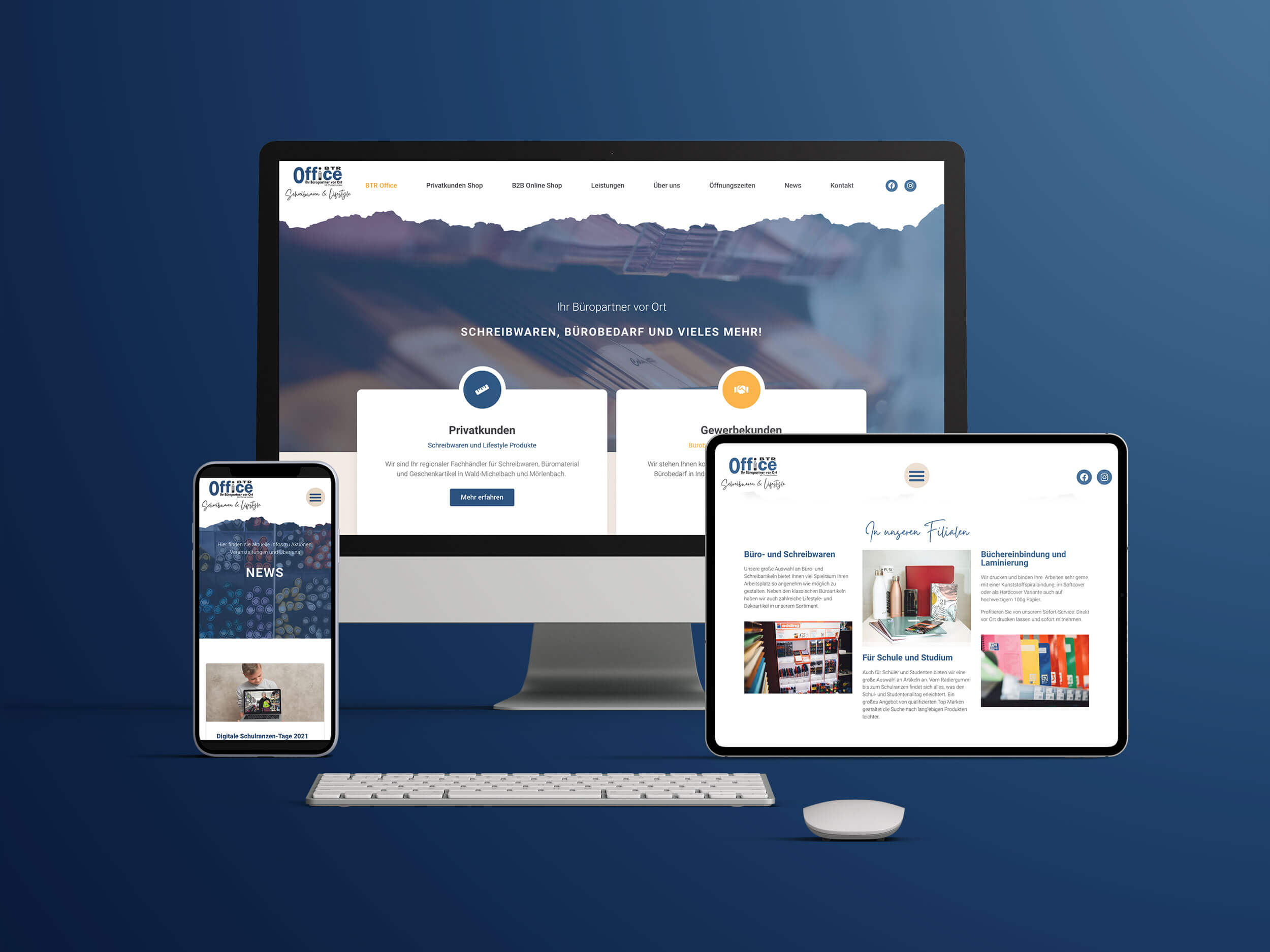 Website für den Einzelhandel