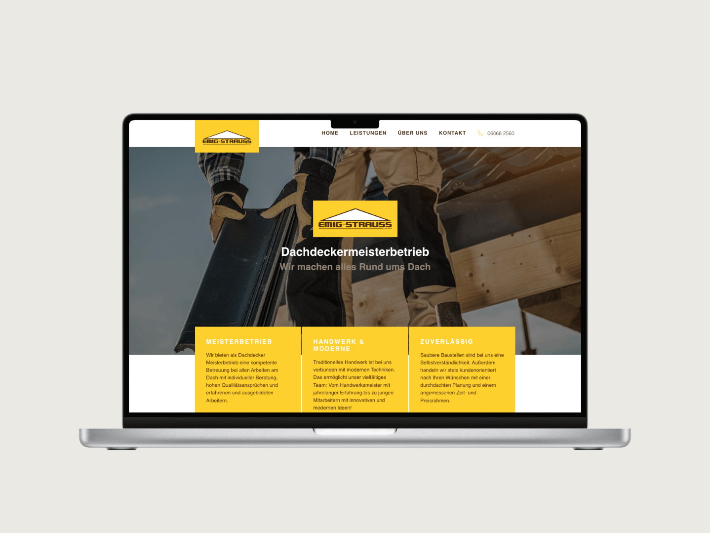 Emig und Strauss Webdesign für handwerker website